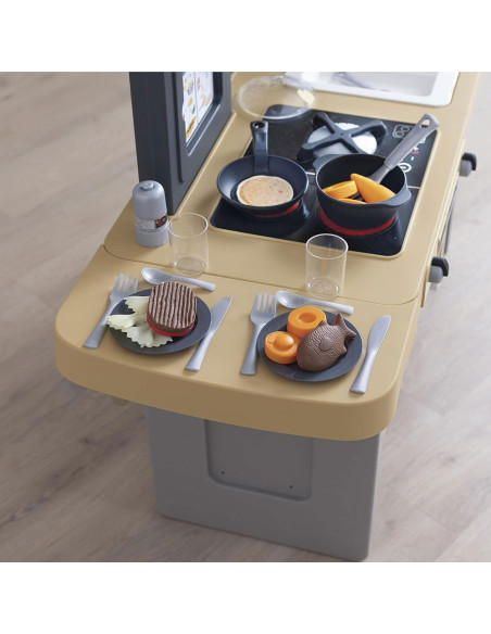 S7600312308,Bucatarie Smoby Tefal Evolutive albastru cu accesorii