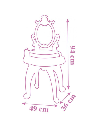 S7600320250,Jucarie Smoby Masuta de machiaj Disney Princess 2 in 1 roz cu accesorii