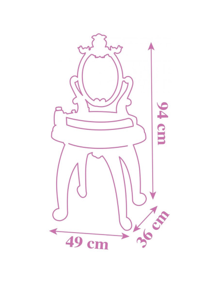 S7600320250,Jucarie Smoby Masuta de machiaj Disney Princess 2 in 1 roz cu accesorii