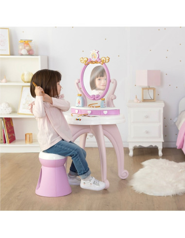 S7600320250,Jucarie Smoby Masuta de machiaj Disney Princess 2 in 1 roz cu accesorii