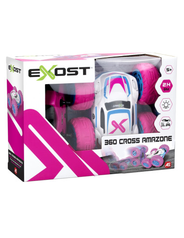 7530-20250,Masina Cu Telecomanda Exost Rc 1:18 360 Cross Led Amazone