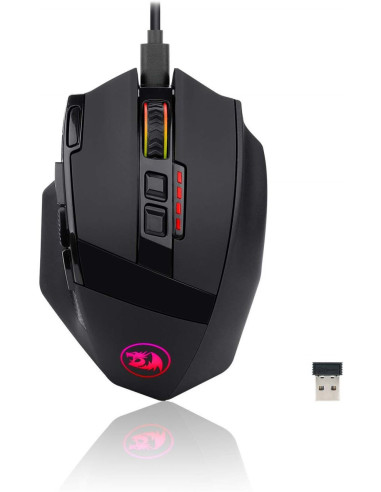 M801P-RGB,Mouse gaming wireless si cu fir Redragon Sniper Pro negru iluminare RGB