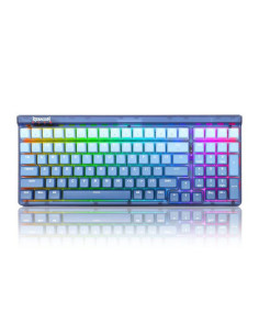 K656WB-RGB-PRO,Tastatura gaming mecanica Bluetooth cu fir si wireless Redragon Garen Pro albastra iluminare RGB switch-uri mov