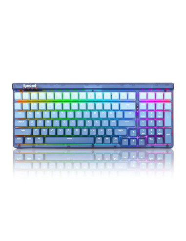 K656WB-RGB-PRO,Tastatura gaming mecanica Bluetooth cu fir si wireless Redragon Garen Pro albastra iluminare RGB switch-uri mov
