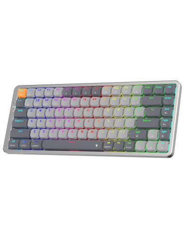 K652GG-RGB-PRO,Tastatura gaming mecanica Bluetooth cu fir si wireless Redragon Azure gri iluminare RGB switch-uri rosii