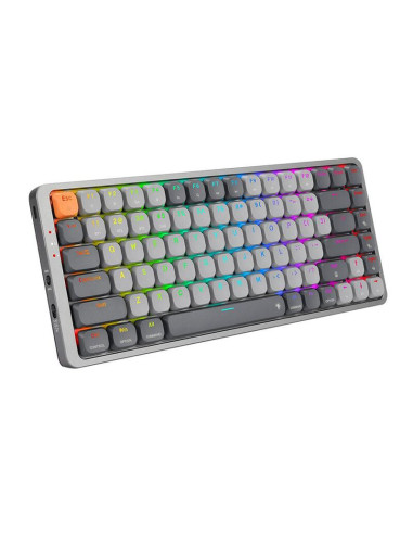 K652GG-RGB-PRO,Tastatura gaming mecanica Bluetooth cu fir si wireless Redragon Azure gri iluminare RGB switch-uri rosii