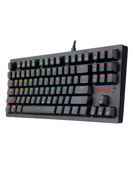 K598P-KBS,Tastatura gaming Bluetooth cu fir si wireless Redragon Karma neagra iluminare RGB switch-uri albastre