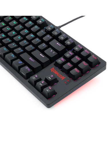 K598P-KBS,Tastatura gaming Bluetooth cu fir si wireless Redragon Karma neagra iluminare RGB switch-uri albastre
