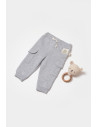 UP-BC-CSY8016-6,Pantaloni cu buzunare laterale, Two thread, 100%bumbac organic - Gri, BabyCosy (Marime: 6-9 luni)