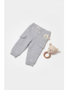 UP-BC-CSY8016-9,Pantaloni cu buzunare laterale, Two thread, 100%bumbac organic - Gri, BabyCosy (Marime: 9-12 luni)