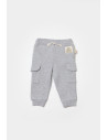 UP-BC-CSY8016-9,Pantaloni cu buzunare laterale, Two thread, 100%bumbac organic - Gri, BabyCosy (Marime: 9-12 luni)