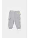 UP-BC-CSY8016-3,Pantaloni cu buzunare laterale, Two thread, 100%bumbac organic - Gri, BabyCosy (Marime: 3-6 Luni)