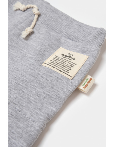 UP-BC-CSY8016-12,Pantaloni cu buzunare laterale, Two thread, 100%bumbac organic - Gri, BabyCosy (Marime: 12-18 Luni)