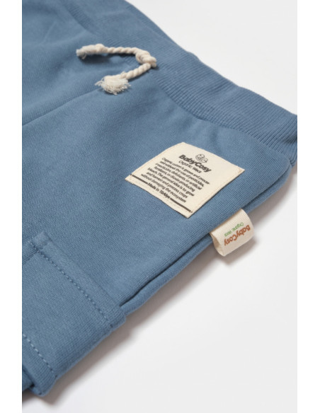 UP-BC-CSY8017-6,Pantaloni cu buzunare laterale, Two thread, 100%bumbac organic - Indigo, BabyCosy (Marime: 6-9 luni)