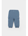 UP-BC-CSY8017-3,Pantaloni cu buzunare laterale, Two thread, 100%bumbac organic - Indigo, BabyCosy (Marime: 3-6 Luni)