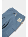 UP-BC-CSY8017-3,Pantaloni cu buzunare laterale, Two thread, 100%bumbac organic - Indigo, BabyCosy (Marime: 3-6 Luni)