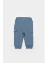 UP-BC-CSY8017-12,Pantaloni cu buzunare laterale, Two thread, 100%bumbac organic - Indigo, BabyCosy (Marime: 12-18 Luni)