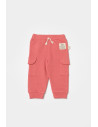 UP-BC-CSY8018-6,Pantaloni cu buzunare laterale, Two thread, 100%bumbac organic - Rose, BabyCosy (Marime: 6-9 luni)