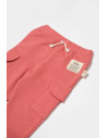 UP-BC-CSY8018-9,Pantaloni cu buzunare laterale, Two thread, 100%bumbac organic - Rose, BabyCosy (Marime: 9-12 luni)