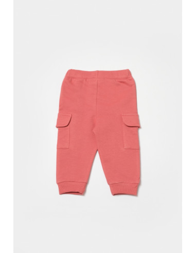 UP-BC-CSY8018-3,Pantaloni cu buzunare laterale, Two thread, 100%bumbac organic - Rose, BabyCosy (Marime: 3-6 Luni)
