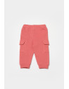 UP-BC-CSY8018-18,Pantaloni cu buzunare laterale, Two thread, 100%bumbac organic - Rose, BabyCosy (Marime: 18-24 Luni)