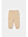 UP-BC-CSY8019-9,Pantaloni cu buzunare laterale, Two thread, 100%bumbac organic - Stone, BabyCosy (Marime: 9-12 luni)