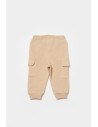 UP-BC-CSY8019-9,Pantaloni cu buzunare laterale, Two thread, 100%bumbac organic - Stone, BabyCosy (Marime: 9-12 luni)