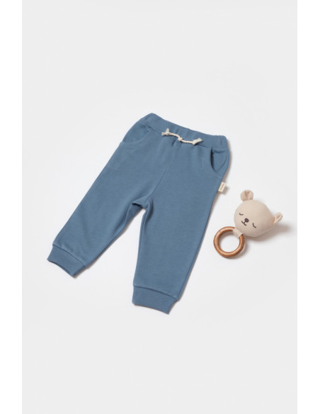 UP-BC-CSY8021-18,Pantaloni lungi, Two thread, 100%bumbac organic - Indigo, BabyCosy (Marime: 18-24 Luni)