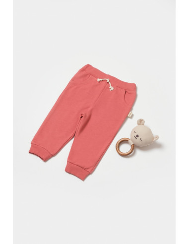 UP-BC-CSY8022-9,Pantaloni lungi, Two thread, 100%bumbac organic - Rose, BabyCosy (Marime: 9-12 luni)