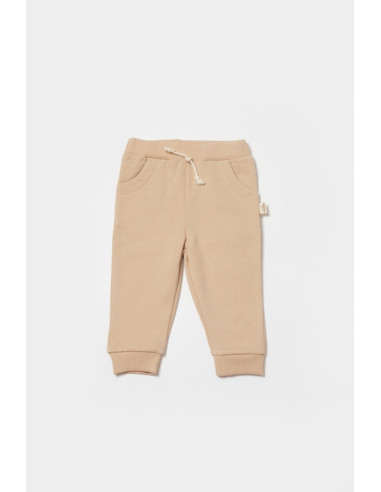 UP-BC-CSY8023-9,Pantaloni lungi, Two thread, 100%bumbac organic - Stone, BabyCosy (Marime: 9-12 luni)