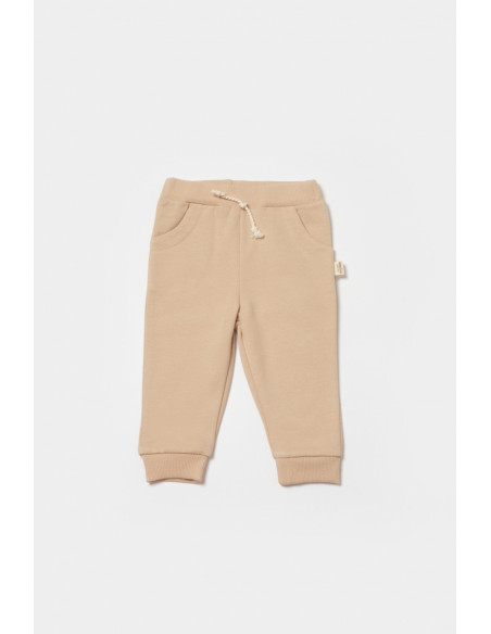 UP-BC-CSY8023-9,Pantaloni lungi, Two thread, 100%bumbac organic - Stone, BabyCosy (Marime: 9-12 luni)