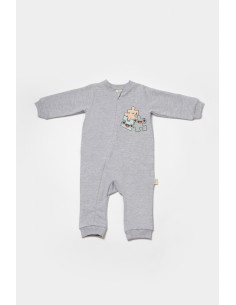 UP-BC-CSY8028-3,Salopeta cu fermoar, Two thread, BabyCosy, 100% bumbac organic, Gri (Marime: 3-6 Luni) 2