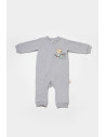 UP-BC-CSY8028-3,Salopeta cu fermoar, Two thread, BabyCosy, 100% bumbac organic, Gri (Marime: 3-6 Luni)