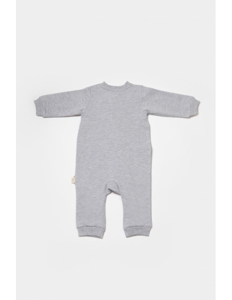 UP-BC-CSY8028-12,Salopeta cu fermoar, Two thread, BabyCosy, 100% bumbac organic, Gri (Marime: 12-18 Luni)