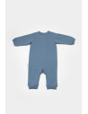UP-BC-CSY8029-6,Salopeta cu fermoar, Two thread, BabyCosy, 100% bumbac organic, Indigo (Marime: 6-9 luni)