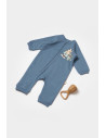 UP-BC-CSY8029-3,Salopeta cu fermoar, Two thread, BabyCosy, 100% bumbac organic, Indigo (Marime: 3-6 Luni)