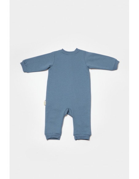 UP-BC-CSY8029-3,Salopeta cu fermoar, Two thread, BabyCosy, 100% bumbac organic, Indigo (Marime: 3-6 Luni)