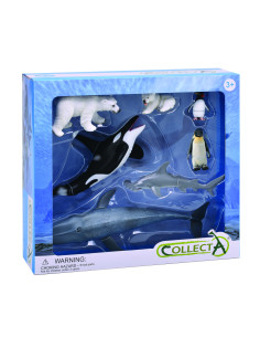 COL84203WB,Set 7 figurine pictate manual Animale Antarctica