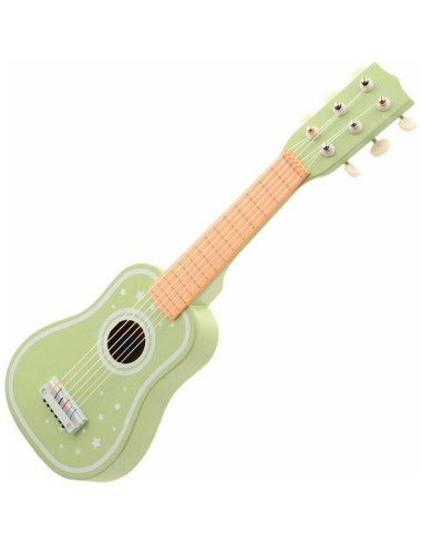 BN-80104,Joueco - Chitara din lemn certificat FSC, Cu 6 corzi, Stimuleaza creativitatea, Dezvolta coordonarea motrica, 54 x 18.5