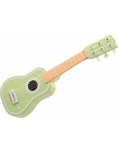 BN-80104,Joueco - Chitara din lemn certificat FSC, Cu 6 corzi, Stimuleaza creativitatea, Dezvolta coordonarea motrica, 54 x 18.5