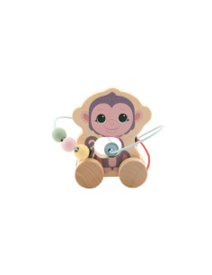 BN-80115_maimuta,Joueco - Jucarie maimuta din lemn certificat FSC, Cu margele, Sporeste creativitatea, Dezvolta abilitatile senz