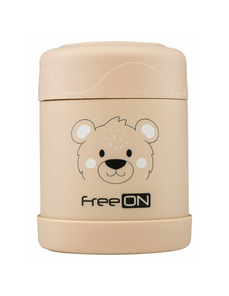 BN-380739,Termos pentru alimente solide Din otel inoxidabil Mentine cald pana la 12 ore si rece pana la 24 ore FreeON Beige Bear