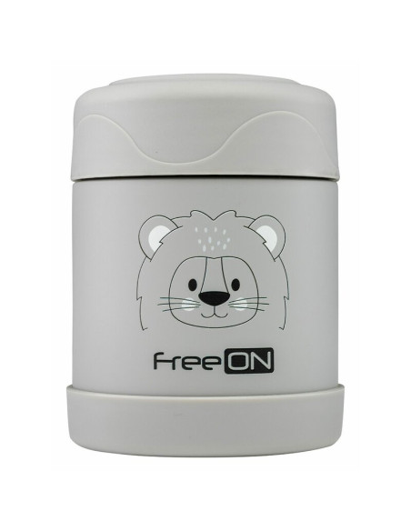 BN-380746,Termos pentru alimente solide Din otel inoxidabil Mentine cald pana la 12 ore si rece pana la 24 ore FreeON Grey Lion