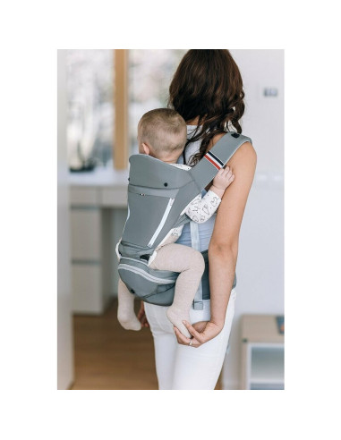 BN-48952,Marsupiu cu scaunel 6 in 1 Easy Mode De la 3.5 kg pana la 15 kg FreeON Grey