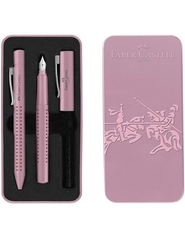 FC201528,Set stilou FC201528 M + Pix grip Faber-Castell, Rose