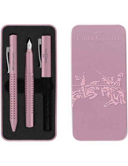 FC201528,Set stilou FC201528 M + Pix grip Faber-Castell, Rose