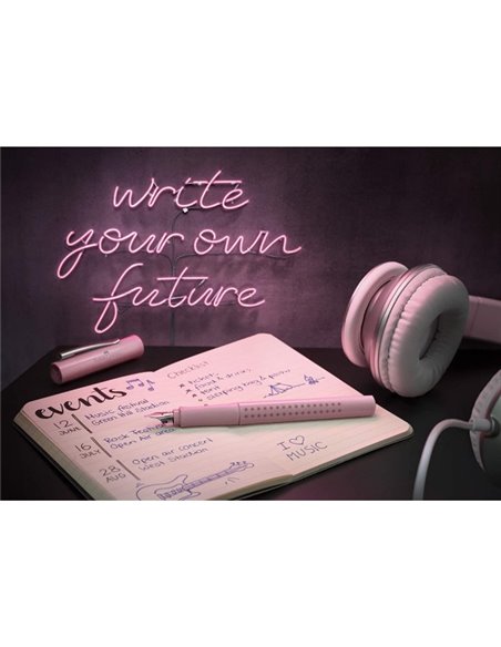 FC201528,Set stilou FC201528 M + Pix grip Faber-Castell, Rose