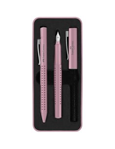 FC201528,Set stilou FC201528 M + Pix grip Faber-Castell, Rose 2