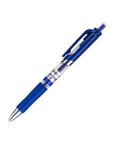 DLEQ10430,Pix cu gel Deli mate cu mecanism, 0.5 mm, Albastru
