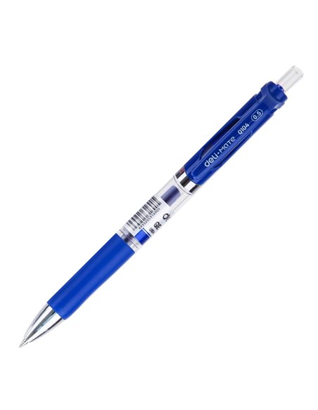 DLEQ10430,Pix cu gel Deli mate cu mecanism, 0.5 mm, Albastru
